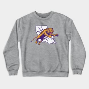 Vintage Purple and Gold Tiger Attack // Retro Louisiana Football Crewneck Sweatshirt